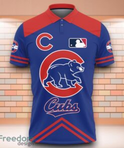 MLB Chicago Cubs Circle 3D Polo Shirt With Team Logo On Back Dynamic Style For Fans Product Photo 2