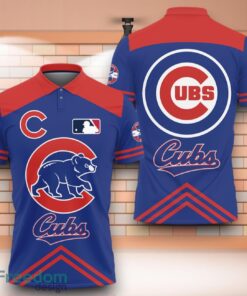 MLB Chicago Cubs Circle 3D Polo Shirt With Team Logo On Back Dynamic Style For Fans