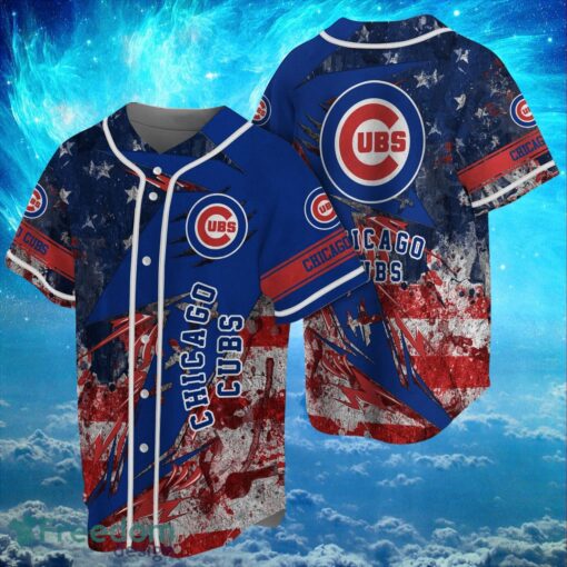 MLB Chicago Cubs Logo Design US Flag Gifts Baseball Jersey Shirt Full Print Product Photo 1