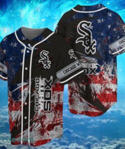 MLB Chicago White Sox Logo Design US Flag Gifts Baseball Jersey Shirt Full Print