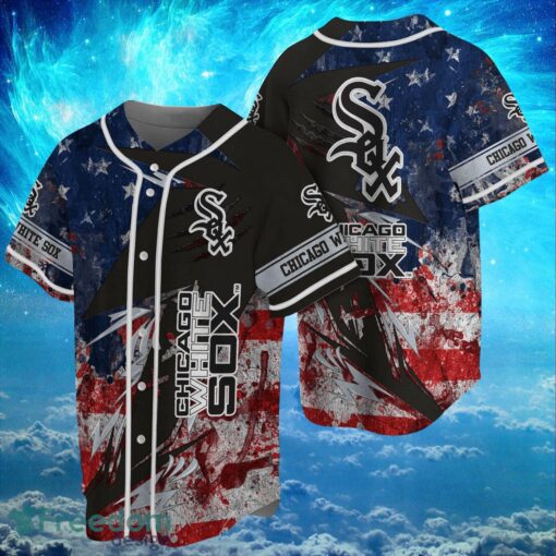 MLB Chicago White Sox Logo Design US Flag Gifts Baseball Jersey Shirt Full Print Product Photo 1