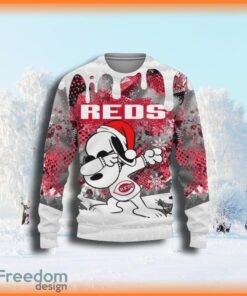 MLB Cincinnati Reds Snoopy Dabbing The Peanuts Ugly Christmas Sweater Unisex Sweater Gift