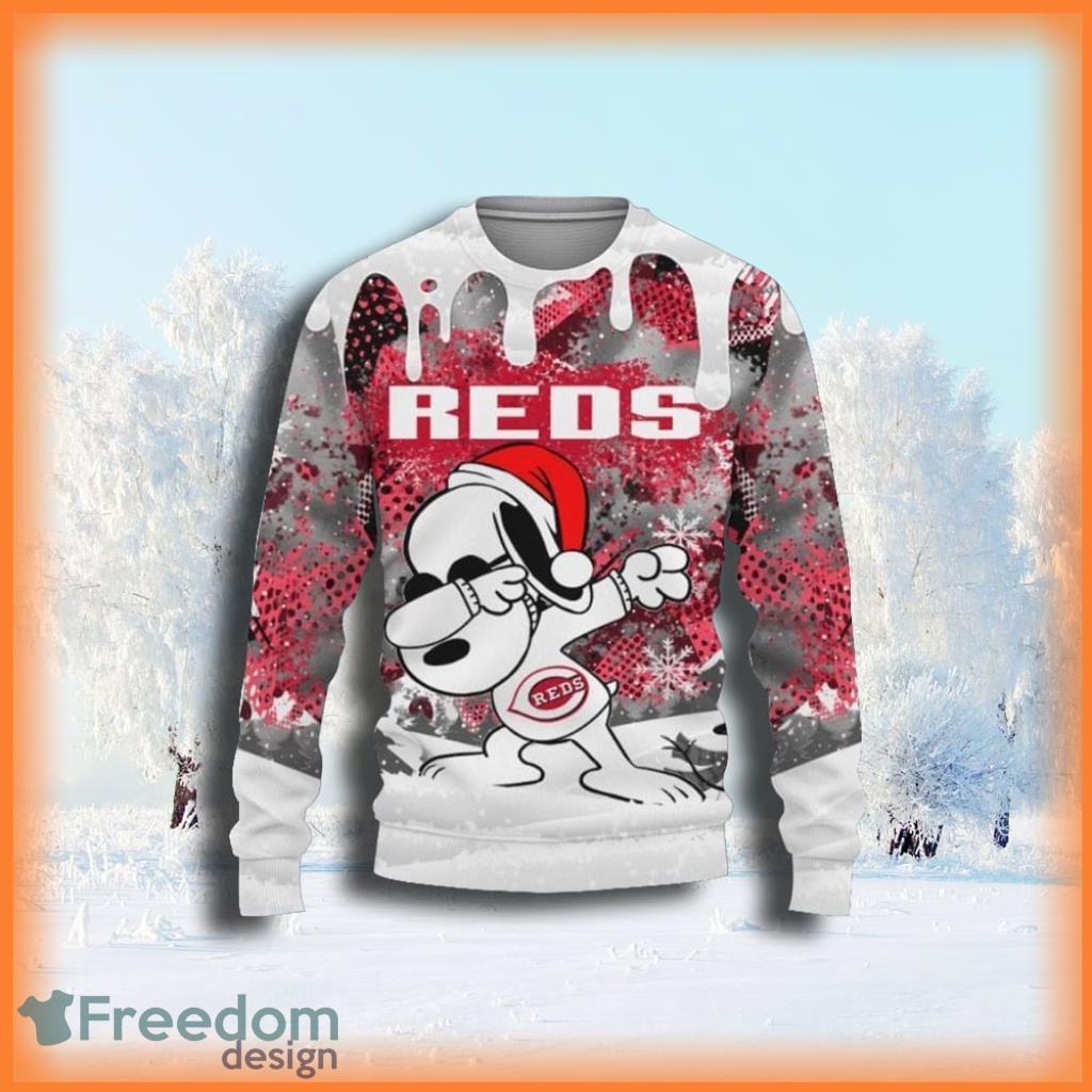 MLB Cincinnati Reds Snoopy Dabbing The Peanuts Ugly Christmas Sweater Unisex Sweater Gift image MLB Cincinnati Reds Snoopy Dabbing The Peanuts Ugly Christmas Sweater Unisex Sweater Gift Product Photo 1