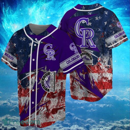 MLB Colorado Rockies Logo Design US Flag Gifts Baseball Jersey Shirt Full Print Product Photo 1