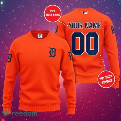 MLB Detroit Tigers Logo Design Simple Custom Name And Numbers Orange Sweatshirt Sweatshirt 3D Product Photo 1