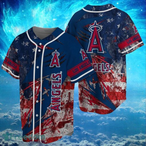 MLB Los Angeles Angels Logo Design US Flag Gifts Baseball Jersey Shirt Full Print Product Photo 1