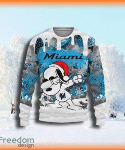 MLB Miami Marlins Snoopy Dabbing The Peanuts Ugly Christmas Sweater Unisex Sweater Gift MLB Miami Marlins Snoopy Dabbing The Peanuts Ugly Christmas Sweater Unisex Sweater Gift