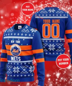 MLB New York Mets Logo Design Blue Sweatshirt Custom Name And Number Sweatshirt 3D