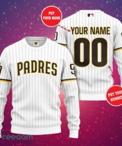 MLB San Diego Padres Logo Design Light Sweatshirt Custom Name And Number Sweatshirt 3D