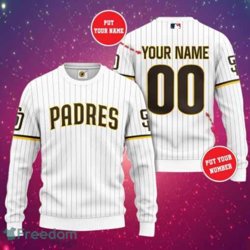 MLB San Diego Padres Logo Design Light Sweatshirt Custom Name And Number Sweatshirt 3D Product Photo 1