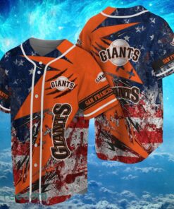 MLB San Francisco Giants Logo Design US Flag Gifts Baseball Jersey Shirt Full Print