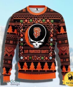 MLB San Francisco Giants Ugly Christmas Sweater The Intelligence Of The Skull Unisex Sweater Gift