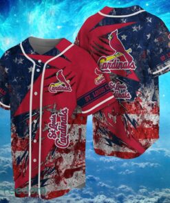 MLB St. Louis Cardinals Logo Design US Flag Gifts Baseball Jersey Shirt Full Print