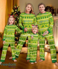 Monster Energy Logo Pattern Ugly Christmas Family Pajamas Set