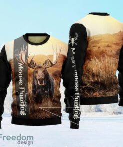 Moose Hunting Ugly Christmas Sweater Gift For Men And Women