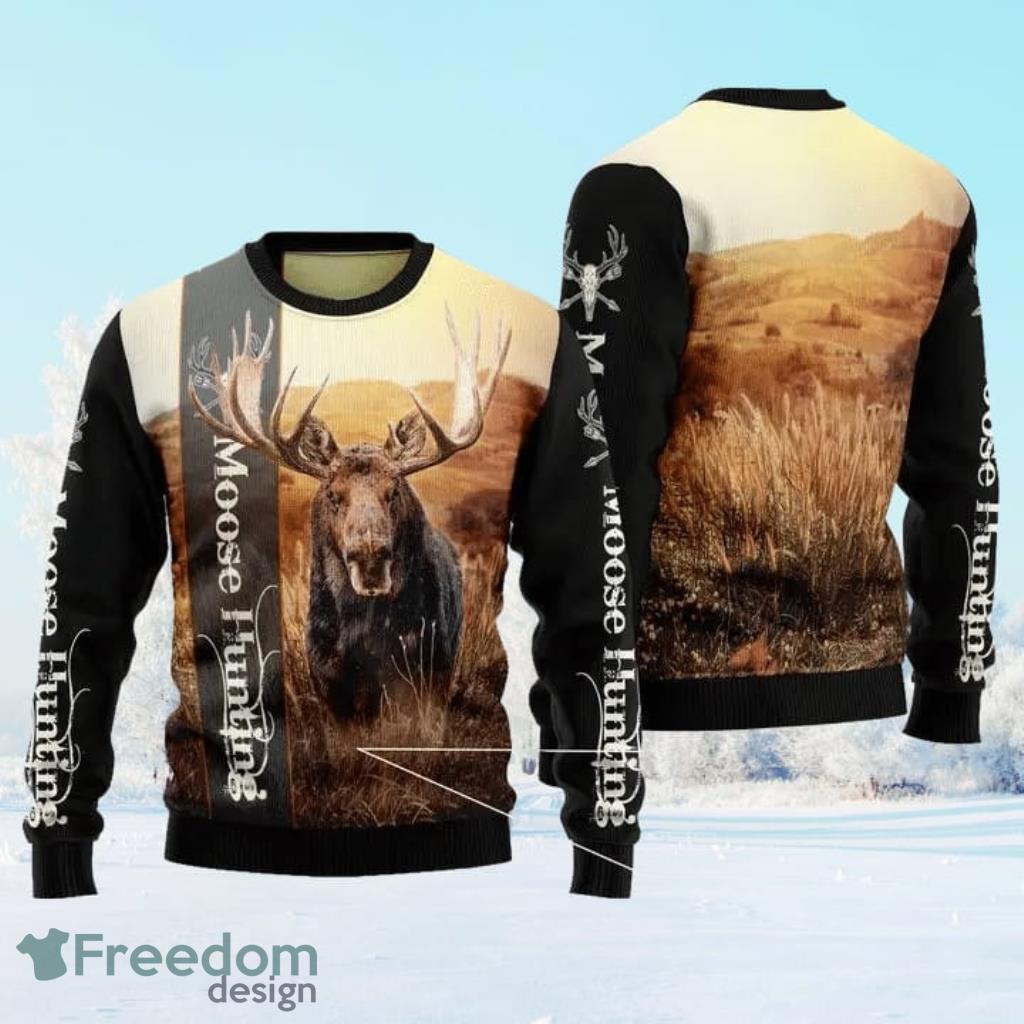 Moose Hunting Ugly Christmas Sweater Gift For Men And Women image Moose Hunting Ugly Christmas Sweater Gift For Men And Women Product Photo 1
