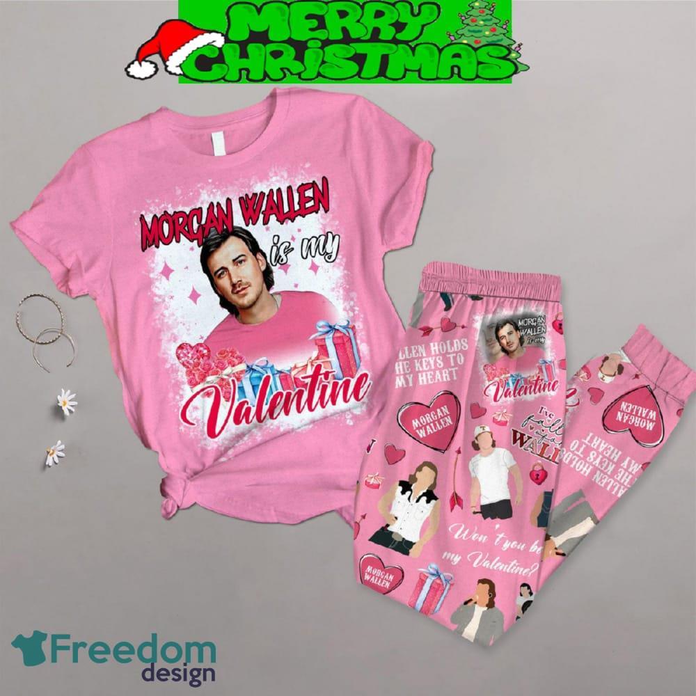 Morgan Wallen My Valentine Fleece Pajamas Set For Christmas - Morgan Wallen My Valentine Fleece Pajamas Set-1