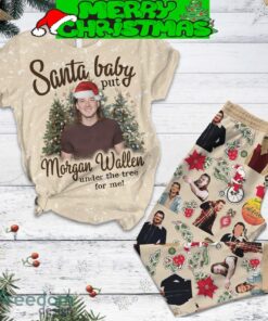 Morgan Wallen Santa Baby Christmas Tree Fleece Pajamas Set Christmas For Family - Morgan Wallen Santa Baby Christmas Tree Fleece Pajamas Set-1