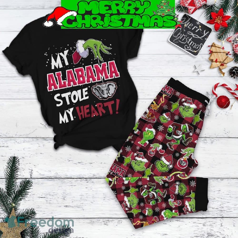 My Alabama Stole My Heart Grinch Pajamas Set Gift Family - My Alabama Stole My Heart Grinch Pajamas Set-1