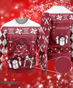 NACC Arkansas Razorbacks Funny Christmas White Red Sweater Full Over Print Gifts Christmas 3D Sweater Shirt