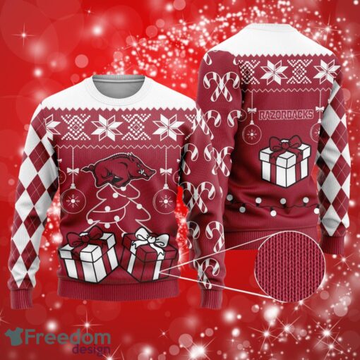 NACC Arkansas Razorbacks Funny Christmas White Red Sweater Full Over Print Gifts Christmas 3D Sweater Shirt Product Photo 1