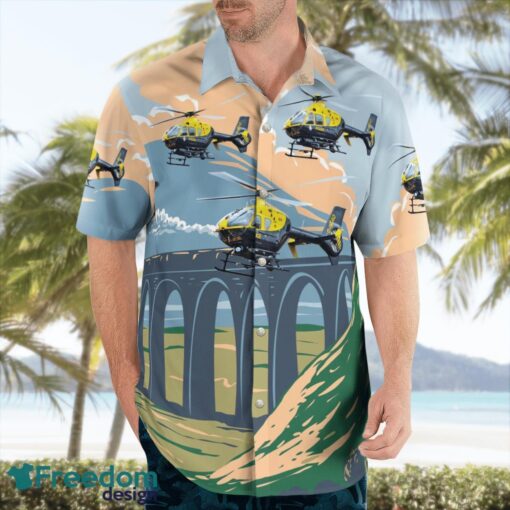 National Police Air Service EC135T2 Helicopter Hawaiian Shirt Product Photo 4