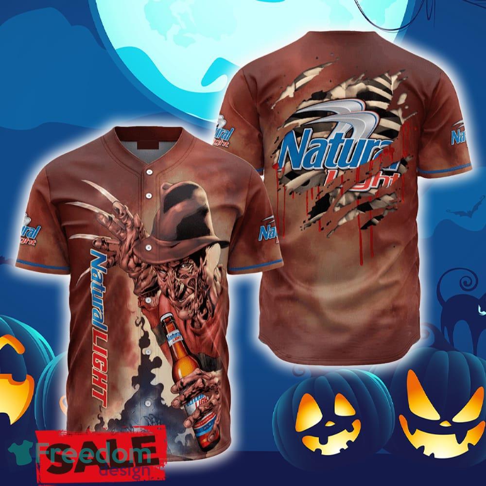 Natural Light Halloween Freddy Krueger Baseball Jersey Shirt New All Over Print image Natural Light Halloween Freddy Krueger Baseball Jersey Shirt New All Over Print - Natural Light Halloween Freddy Krueger Baseball Jersey Shirt New All Over Print