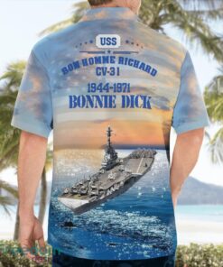 Navy USS Bon Homme Richard (CV-31) Essex-class aircraft carrier Beach Shirt For Team Product Photo 2