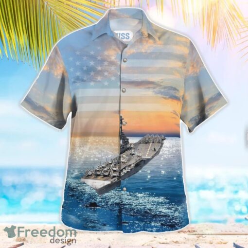 Navy USS Bon Homme Richard (CV-31) Essex-class aircraft carrier Beach Shirt For Team Product Photo 3