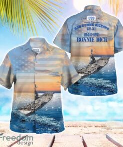 Navy USS Bon Homme Richard (CV-31) Essex-class aircraft carrier Beach Shirt For Team Product Photo 1