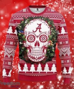 NCAA Alabama Crimson Tide Logo Skull Flower Christmas Gifts Christmas 3D Sweater Shirt