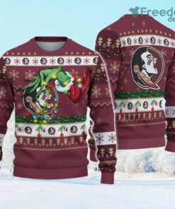 NCAA Florida State Seminoles Grinch Christmas Ugly Sweater Gift Christmas