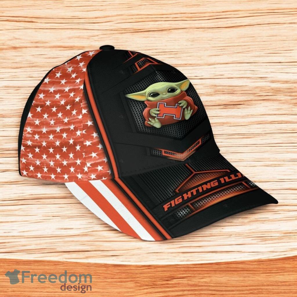 Ncaa Illinois Fighting Illini Classic Cap 3D Baby Yoda New Fashion image Ncaa Illinois Fighting Illini Classic Cap 3D Baby Yoda New Fashion Product Photo 1