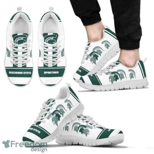 NCAA Michigan State Spartans White Sneakers Trending Running Shoes For Men And Women Sport Fans Product Photo 1