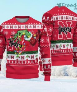 NCAA Nebraska Cornhuskers Grinch Christmas Ugly Sweater Gift Christmas NCAA Nebraska Cornhuskers Grinch Christmas Ugly Sweater Gift Christmas