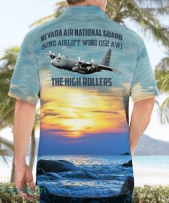 Nevada Air National Guard 152nd Airlift Wing (152 AW) C-130H Hercules Beach Shirt For Team Product Photo 2