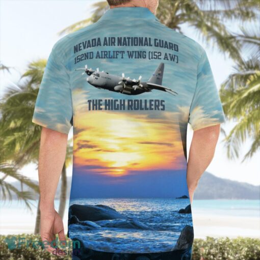 Nevada Air National Guard 152nd Airlift Wing (152 AW) C-130H Hercules Beach Shirt For Team Product Photo 2