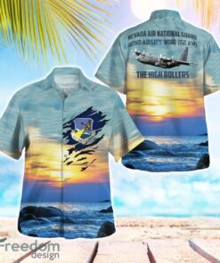 Nevada Air National Guard 152nd Airlift Wing (152 AW) C-130H Hercules Beach Shirt For Team