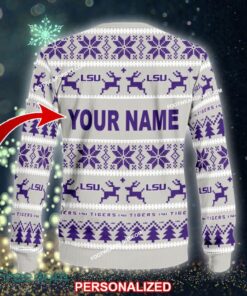 NEW Angelic LSU Tigers Ugly Christmas Sweater Gift For Adult - NCAA LSU Tigers Ugly Christmas Sweater For Men And Women Photo 2