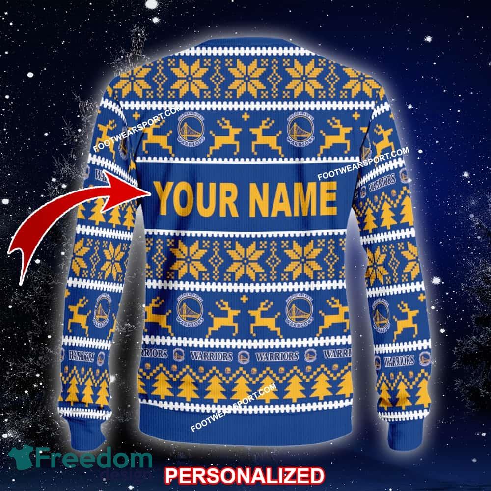 NEW Celebrate Golden State Warriors Ugly Christmas Sweater Gift For Men And Women image NEW Celebrate Golden State Warriors Ugly Christmas Sweater Gift For Men And Women - NBA Golden State Warriors Ugly Christmas Sweater For Men And Women Photo 2