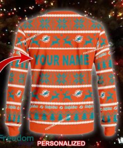 NEW Cold Miami Dolphins Knitted Xmas Sweater AOP Gift For Men And Women - NFL Miami Dolphins Ugly Christmas Sweater For Men And Women Photo 2