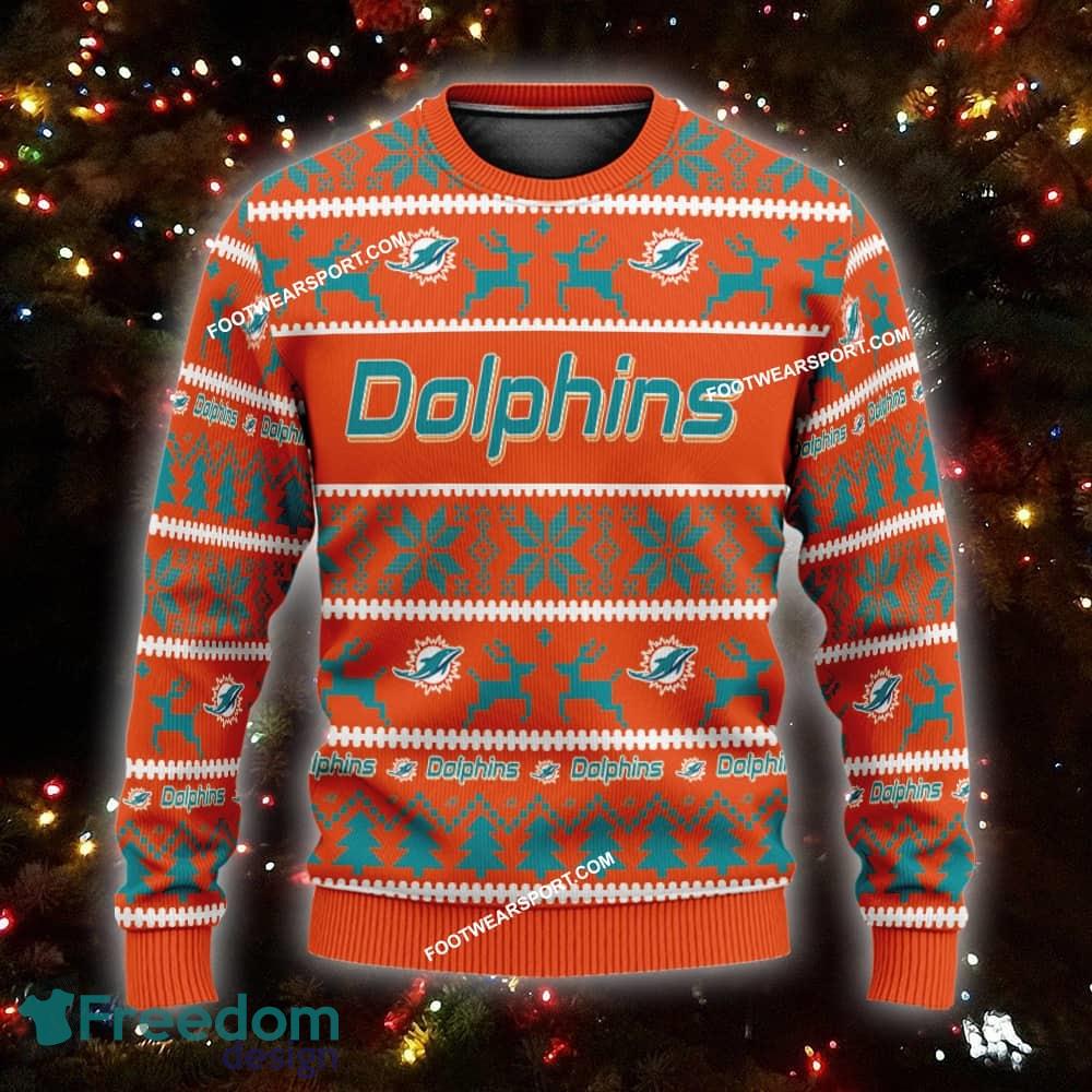 NEW Cold Miami Dolphins Knitted Xmas Sweater AOP Gift For Men And Women image NEW Cold Miami Dolphins Knitted Xmas Sweater AOP Gift For Men And Women - NFL Miami Dolphins Ugly Christmas Sweater For Men And Women Photo 1