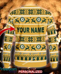 NEW Craft Oakland Athletics Knitted Christmas Sweater AOP Gift For Men And Women - MLB Oakland Athletics Ugly Christmas Sweater For Men And Women Photo 2
