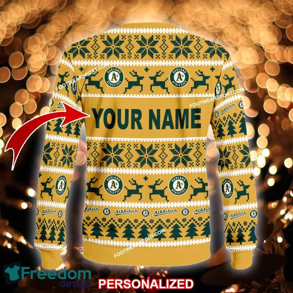 NEW Craft Oakland Athletics Knitted Christmas Sweater AOP Gift For Men And Women image NEW Craft Oakland Athletics Knitted Christmas Sweater AOP Gift For Men And Women - MLB Oakland Athletics Ugly Christmas Sweater For Men And Women Photo 2