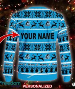 NEW Embroider Miami Marlins Ugly Christmas 3D Sweater Gift For Adult image NEW Embroider Miami Marlins Ugly Christmas 3D Sweater Gift For Adult - MLB Miami Marlins Ugly Christmas Sweater For Men And Women Photo 2