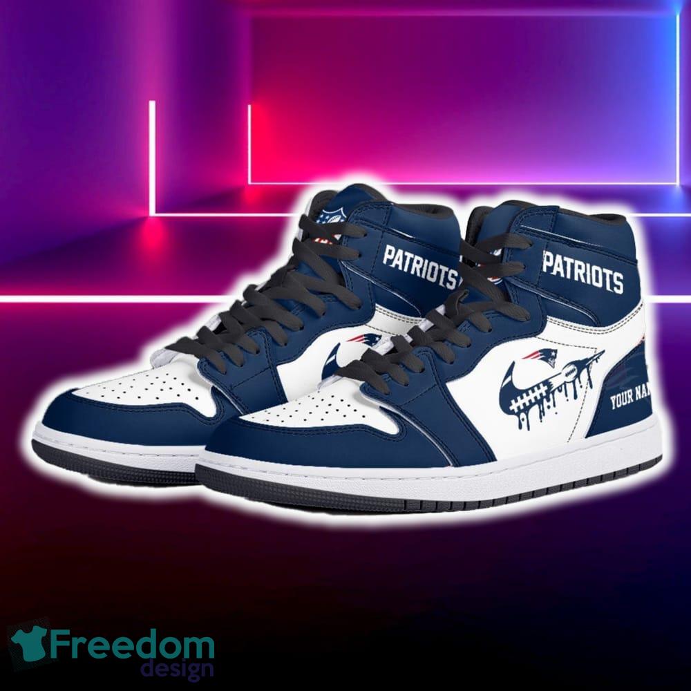 New England Patriots Air Jordan Hightop Shoes New Custom Name For Fans Gift Sneaker image New England Patriots Air Jordan Hightop Shoes New Custom Name For Fans Gift Sneaker - New England Patriots Air Jordan Hightop Shoes Photo 5