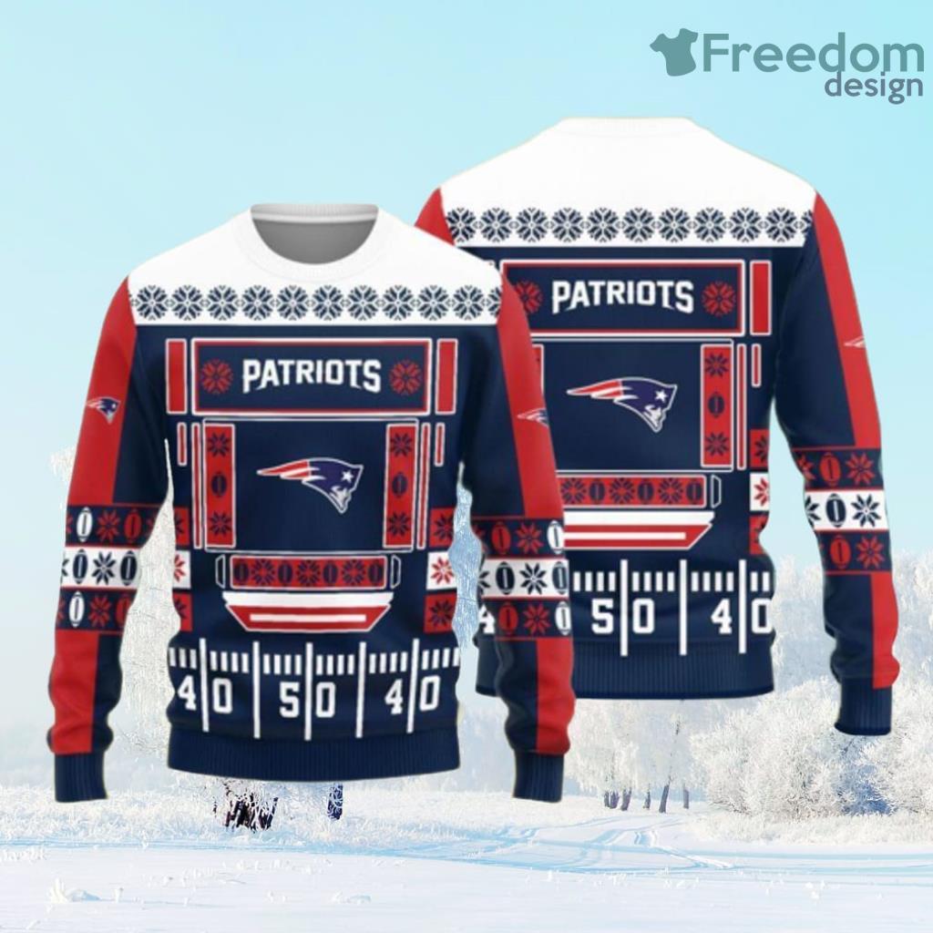New England Patriots Logo Knitted Ball Snowfalke Pattern Ugly Christmas Sweater Gift Christmas image New England Patriots Logo Knitted Ball Snowfalke Pattern Ugly Christmas Sweater Gift Christmas Product Photo 1