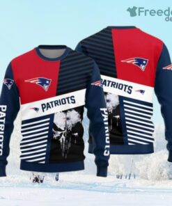 New England Patriots Skull Pattern Ugly Christmas Sweater Gift Christmas