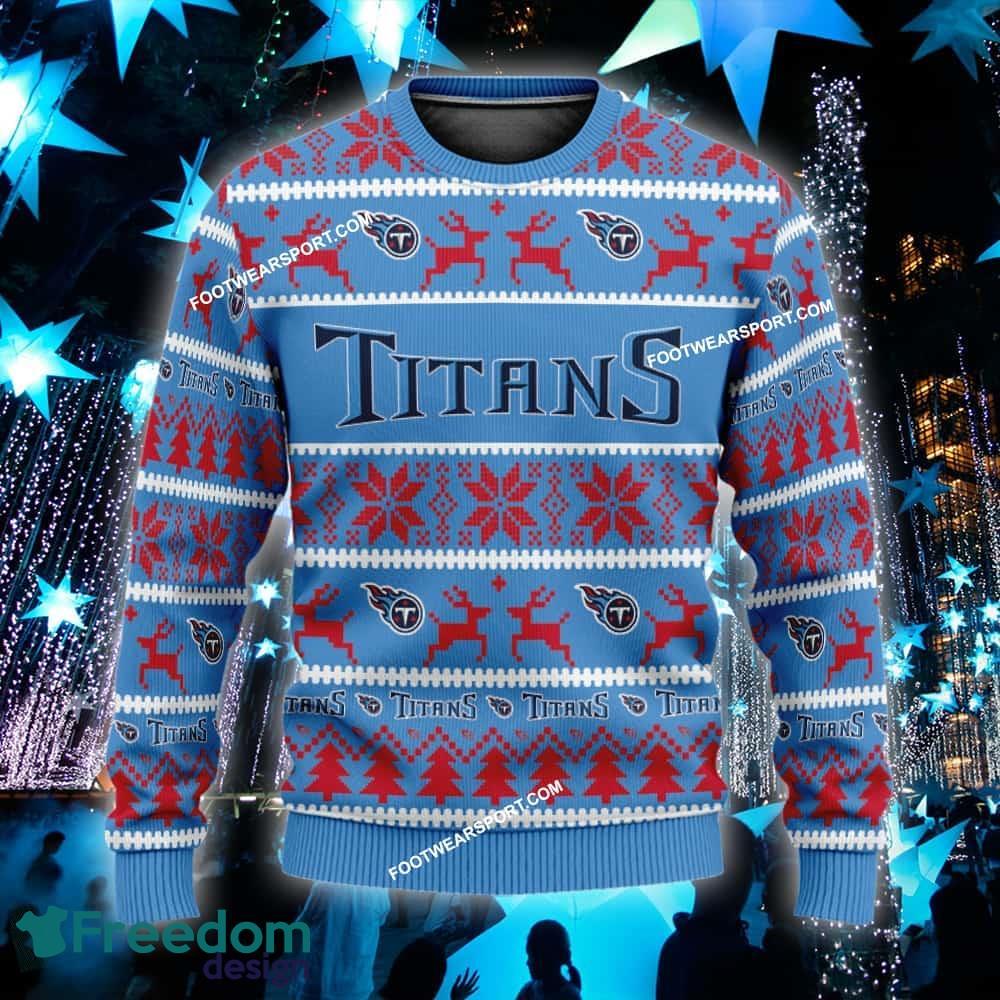 NEW Ensemble Tennessee Titans Ugly Christmas Sweater Gift For Adult image NEW Ensemble Tennessee Titans Ugly Christmas Sweater Gift For Adult - NFL Tennessee Titans Ugly Christmas Sweater For Men And Women Photo 1