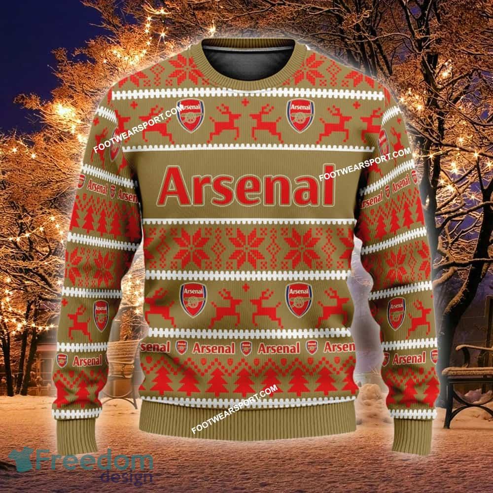 NEW Fabric Arsenal Ugly Christmas 3D Sweater Gift For Men And Women - EPL Arsenal Ugly Christmas Sweater For Men And Women Photo 1